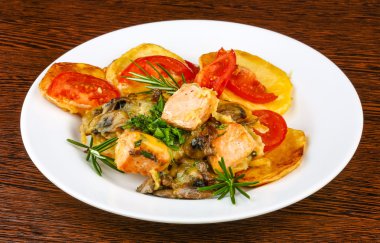 Somon ızgara sebzeli