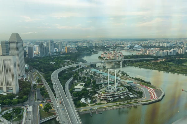 Uitzicht op singapore stad skyline — Stockfoto