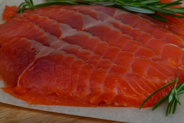 Gesneden zalm — Stockfoto