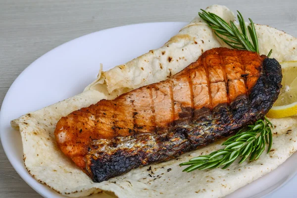 Gegrillter Lachs — Stockfoto