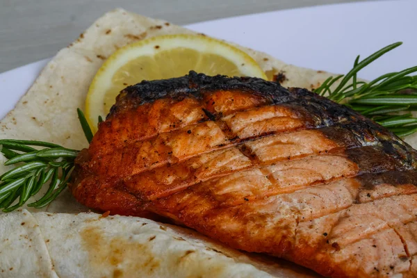 Gegrilde zalm — Stockfoto