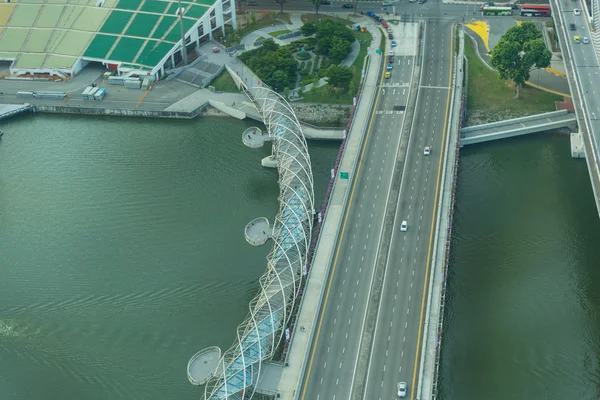 Uitzicht op singapore stad skyline — Stockfoto