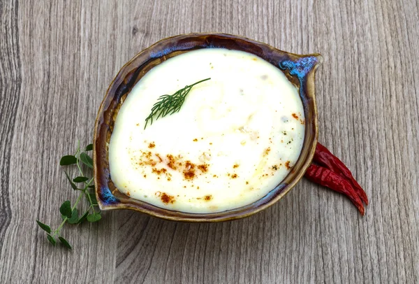 Cheese soup in bowl — Stock Image Cheese soup in bowl Royalty Free Stock Images
