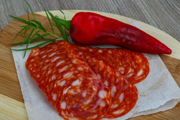 Salsicce tradizionali spagnole - Chorizo — Foto Stock