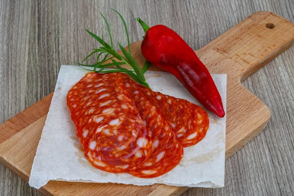 Spanish traditional sausages - Chorizo — Stock Photo, Image