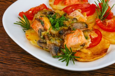 Somon ızgara sebzeli