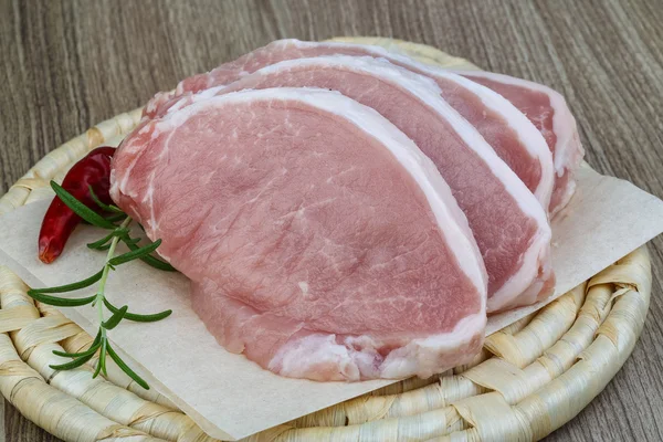 Raw pork steak — Stock Photo, Image