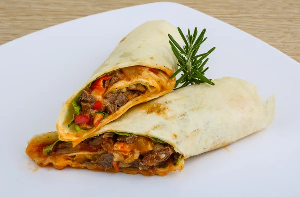 Wrap tortilla Royaltyfria Stockfoton