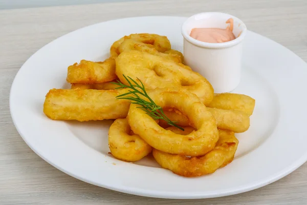 Gebratene Calamari-Ringe — Stockfoto