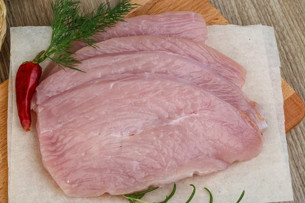 Raw turkey steak — Stock Photo, Image