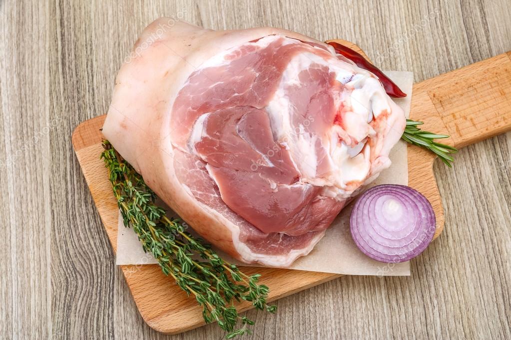 Raw pork knuckle Stock Photo by ©AndreySt 83235184