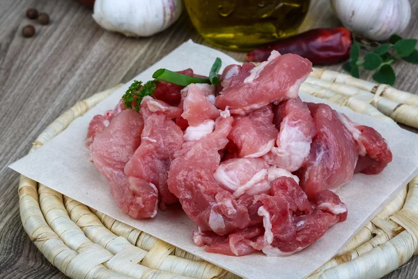 Diced pork meat — Stock Photo, Image