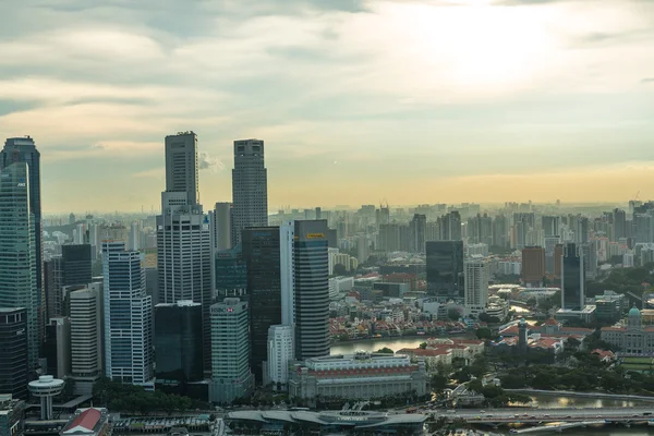 Vista del horizonte de la ciudad de Singapur — Foto de Stock