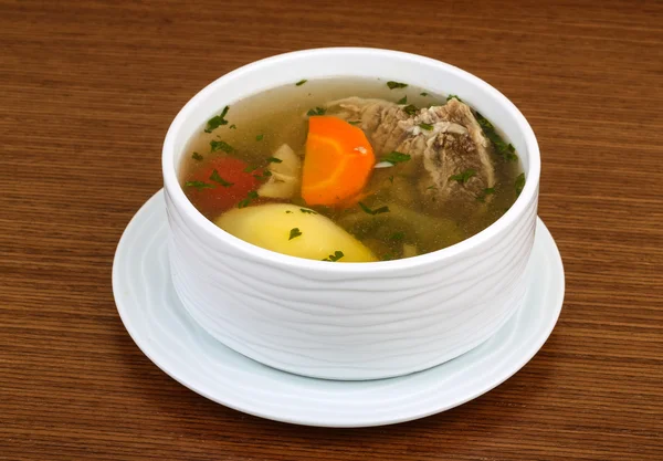 Beef soup with vegetables — Stock Photo, Image