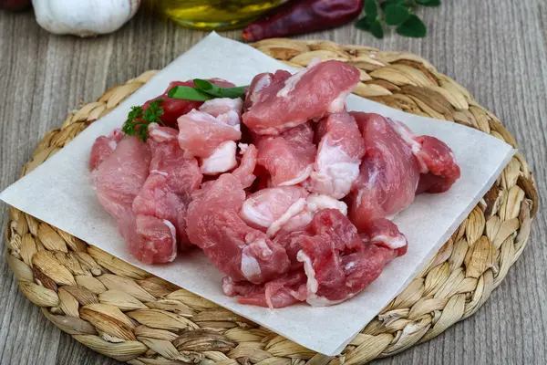 Schweinefleischwürfel — Stockfoto