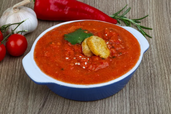 Traditionelle spanische Suppe - Gazpacho — Stockfoto