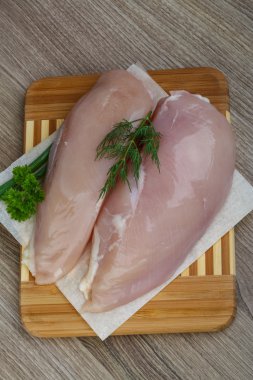 Çiğ tavuk göğsü.