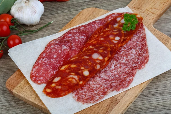 Salsicha de salame — Fotografia de Stock