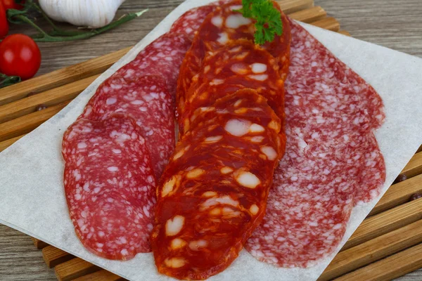 Salami worst — Stockfoto