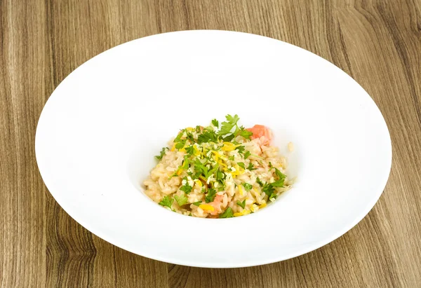 Risotto con salmone — Foto Stock