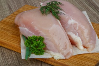 Çiğ tavuk göğsü.