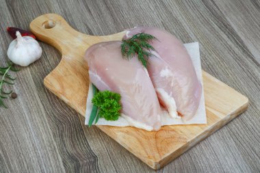 Çiğ tavuk göğsü.