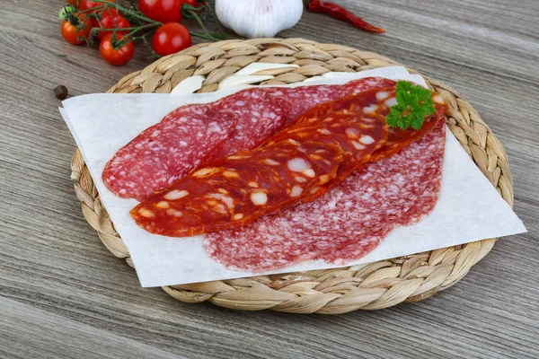 Salami worst — Stockfoto