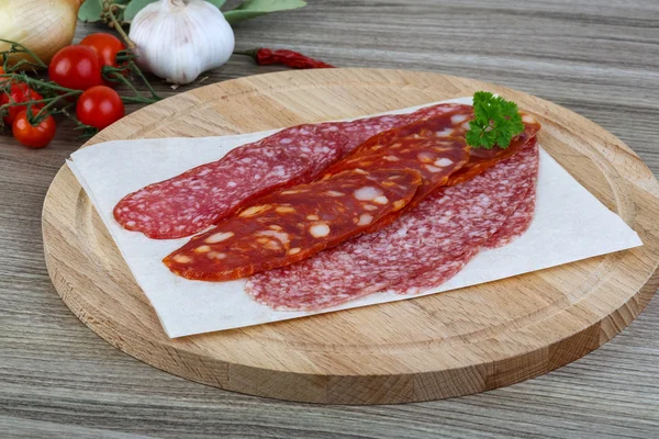 Salsicha de salame — Fotografia de Stock