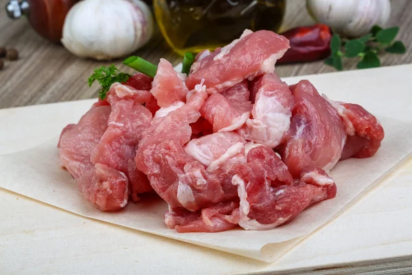 Raw pork meat pieces — Stock Photo, Image