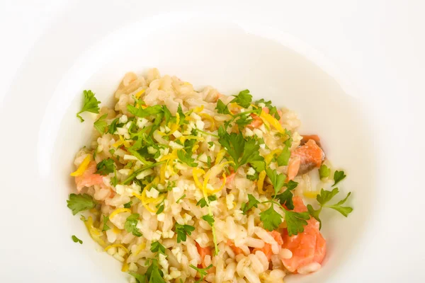 Risotto with salmon — Stock Photo, Image