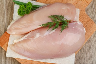 Çiğ tavuk göğsü.