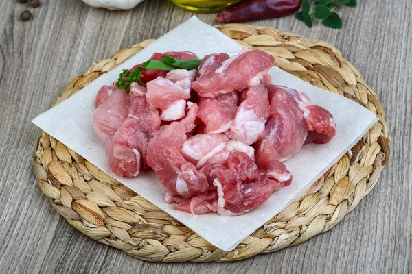 Schweinefleischwürfel — Stockfoto