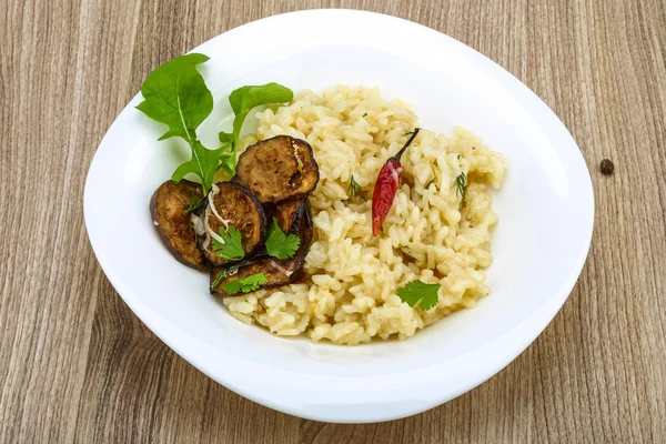 Risoto com berinjela — Fotografia de Stock