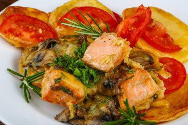 Somon ızgara sebzeli