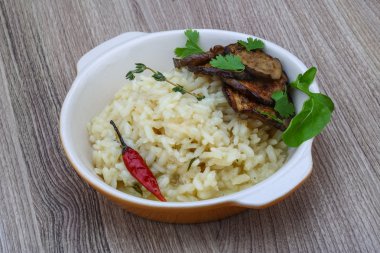 Patlıcan risotto
