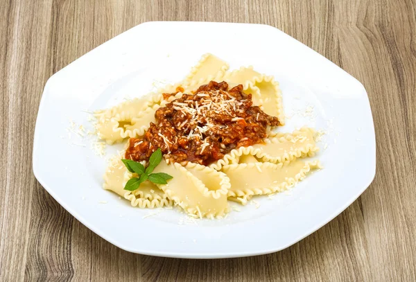 Pasta Bolognese i skålen — Stockfoto