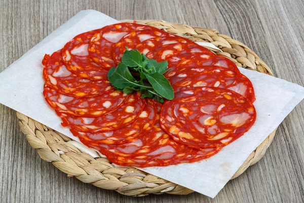 Традиционный испанский салями - Chorizo — стоковое фото