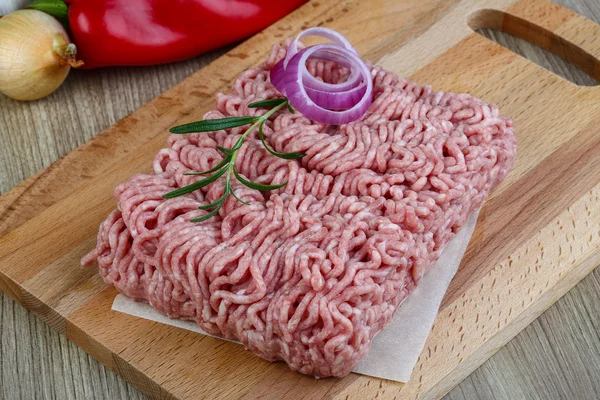 Carne de porco picada crua — Fotografia de Stock