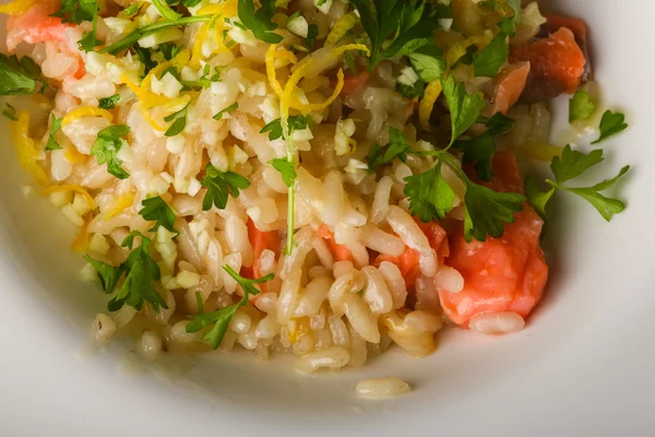 Risotto with salmon — Stock Photo, Image