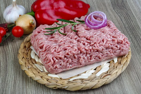 Carne di maiale cruda macinata — Foto Stock