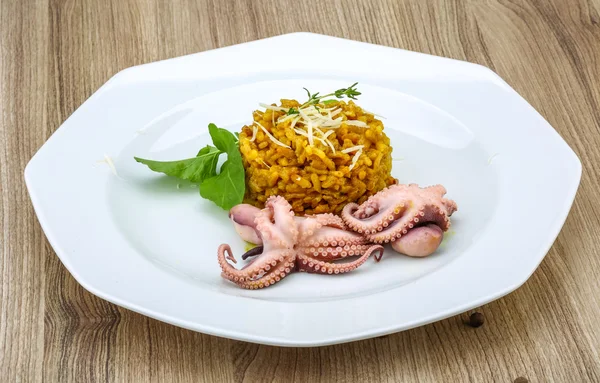 Zeevruchten risotto met octopussen — Stockfoto