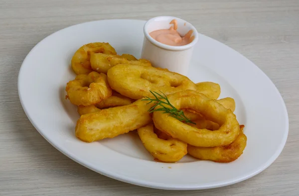 Gebratene Calamari-Ringe — Stockfoto