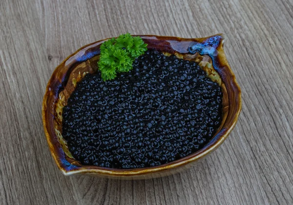 Luxusní černý kaviár — Stock fotografie