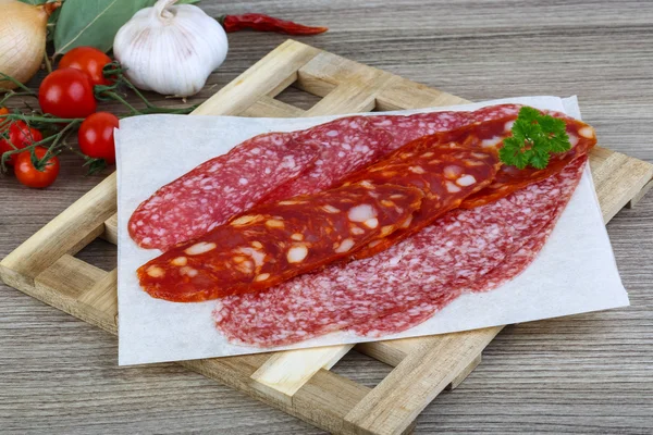 Salchicha salami con perejil —  Fotos de Stock