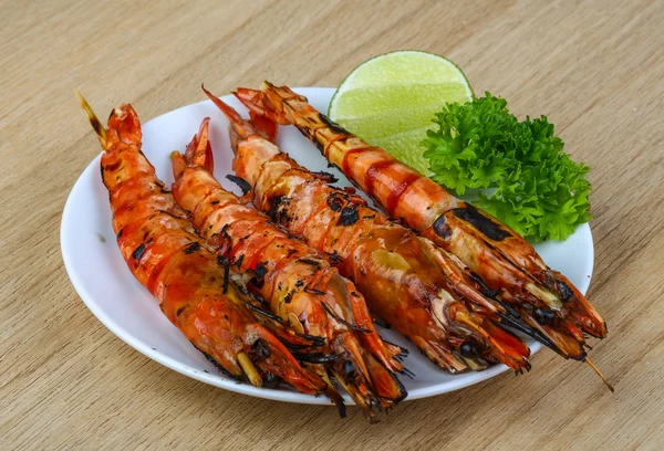 Grilled king prawns — Stock Photo, Image