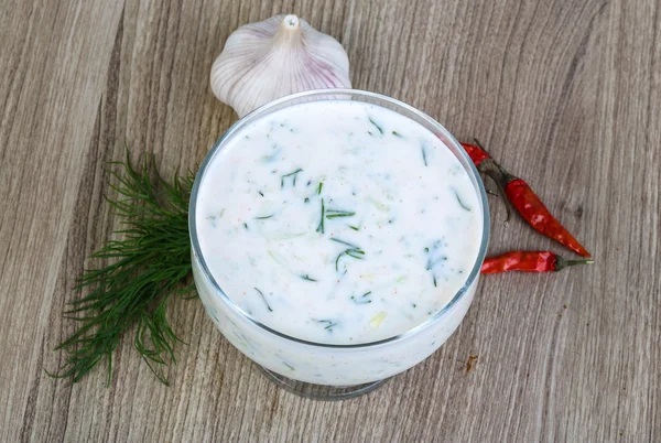 希腊传统菜酸奶汁 — 图库照片