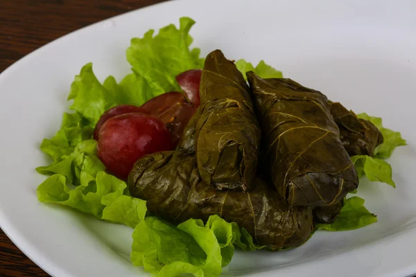 Dolma - Hackfleisch in Traubenblättern — Stockfoto