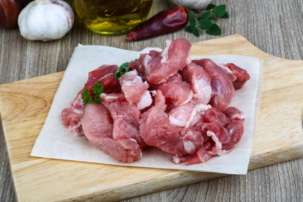 Schweinefleischwürfel — Stockfoto