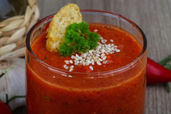 Spanish traditional soup - Gazpacho — Stock Photo, Image