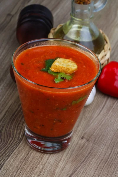 Hagyományos spanyol leves - Gazpacho — Stock Fotó